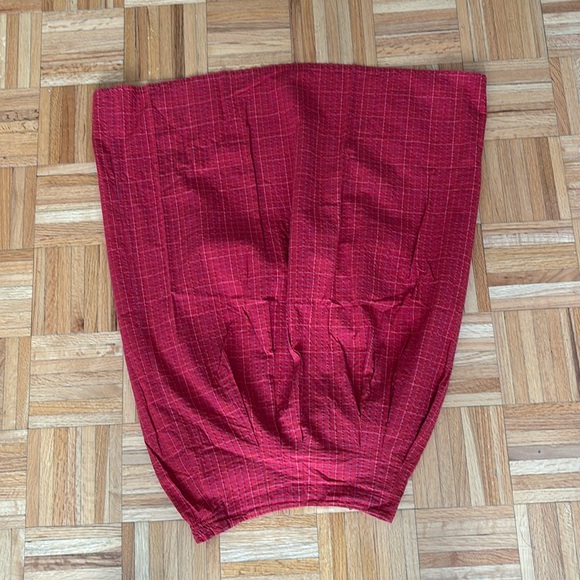 Red Cotton Maxi Skirt - Picture 3 of 4